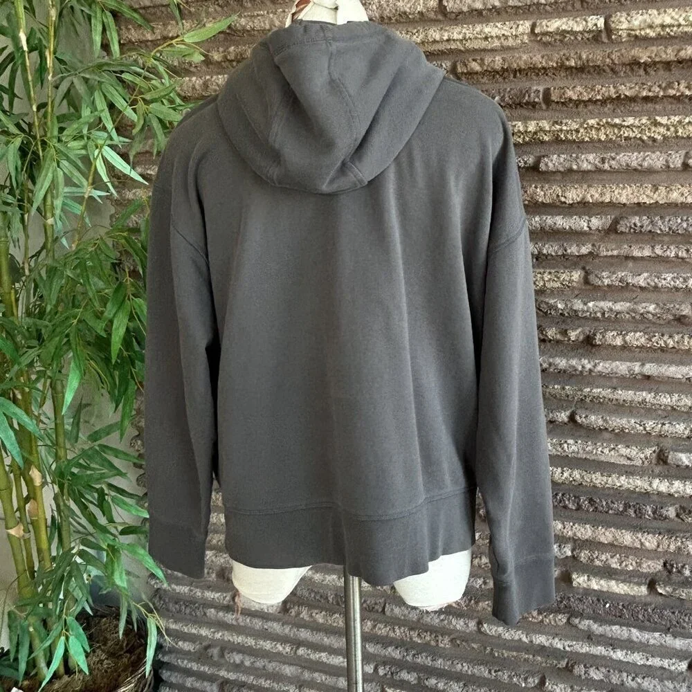 Banana Republic Gray Organic Cotton French Terry Hoodie Sweatshirt Size Large